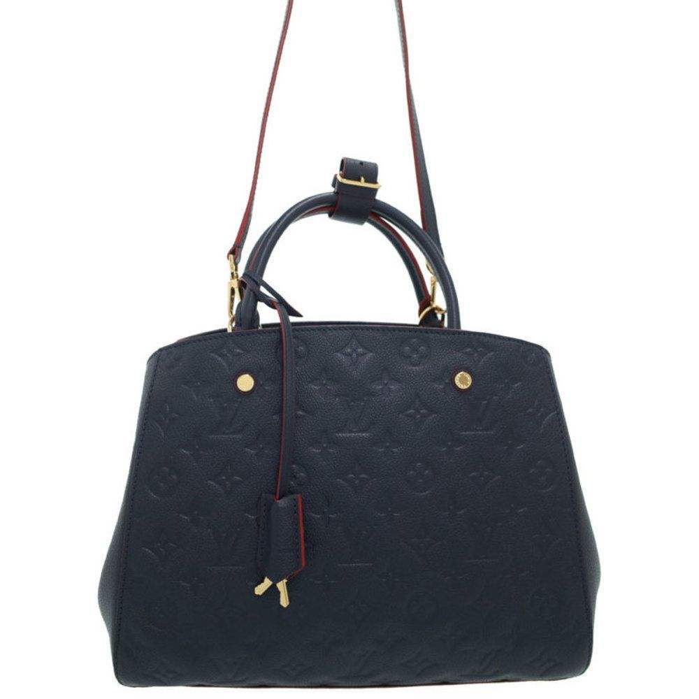 Louis Vuitton Shoulder Bag MM Monogram Implant Montaigne Marine Rouge